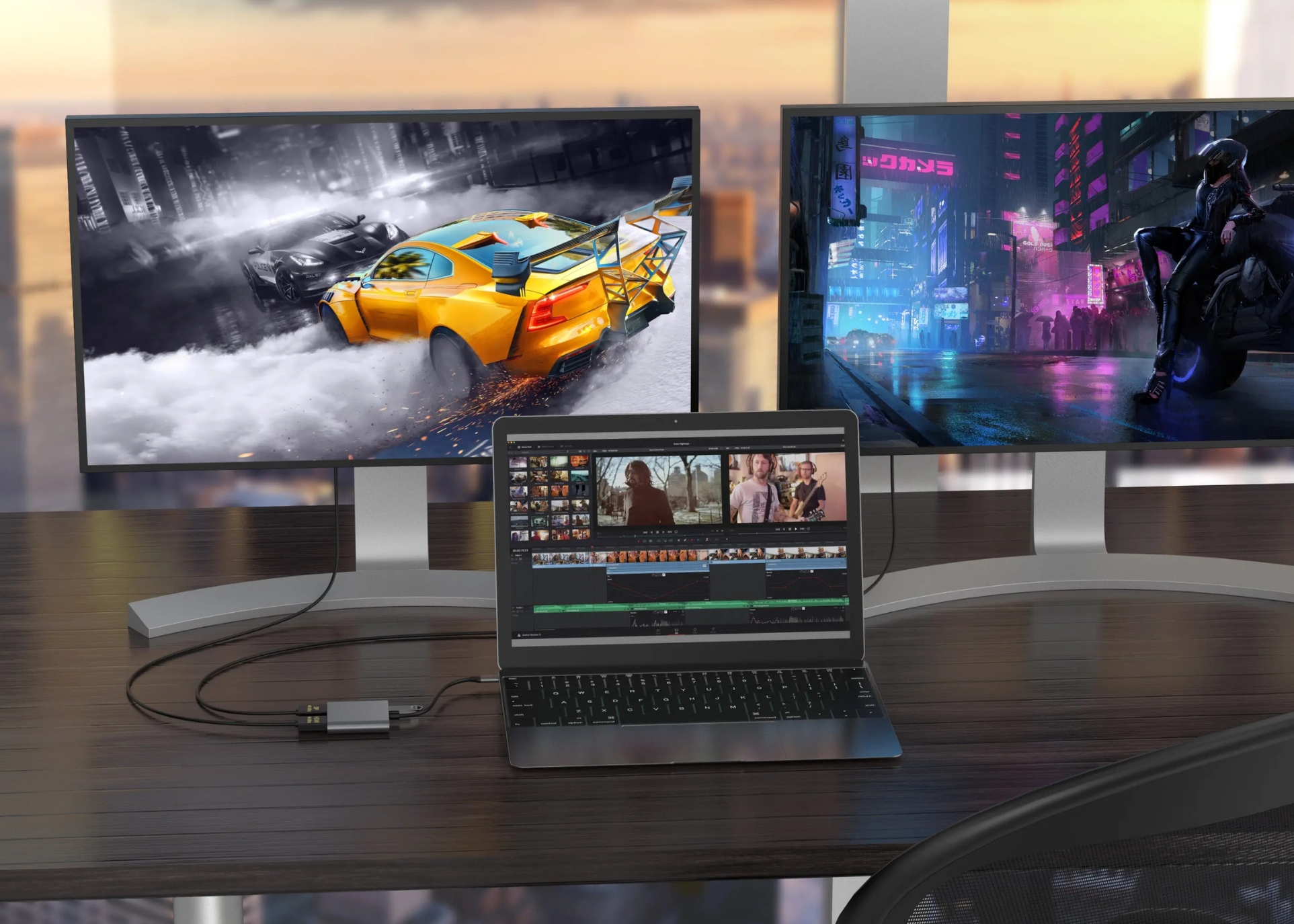 Bilişim Burada PL-5580 4 İn 1 Type-C to 2X HDMI + USB+Type-C Çevirici Dönüştürücü